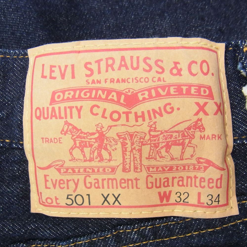 Levi's リーバイス 50155-0079 LVC 復刻 日本製 501XX 1955モデル リジッド 赤耳 ワイド ストレート ジーンズ デニム パンツ インディゴブルー系 W32 L34【新古品】【未使用】【中古】