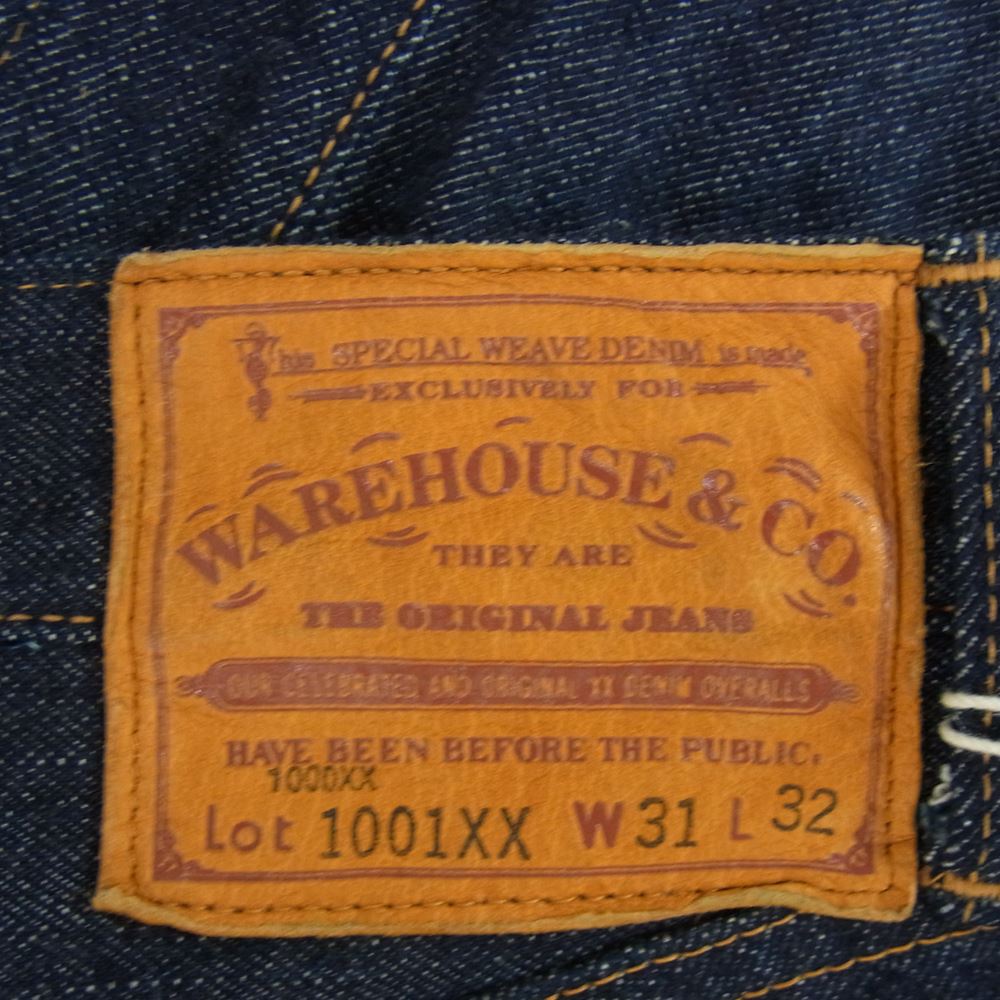 WAREHOUSE ウエアハウス 1001XX(1000XX) 1953 MODEL DEAD STOCK BLUE デッドストックブルー ストレート デニム パンツ ネイビー系【極上美品】【中古】