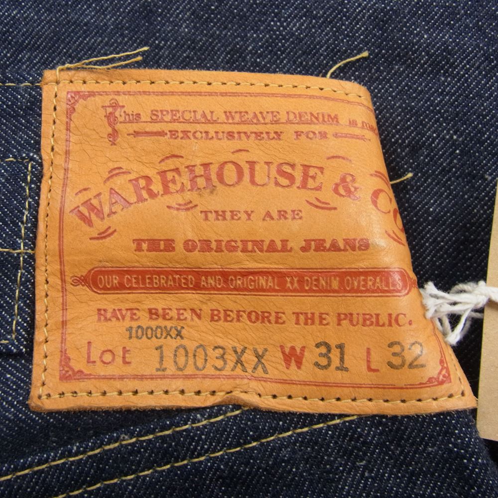 WAREHOUSE ウエアハウス 1003XX(1000XX) 1941 MODEL DEAD STOCK BLUE デッドストックブルー セルビッジ デニム パンツ  インディゴブルー系 31【新古品】【未使用】【中古】
