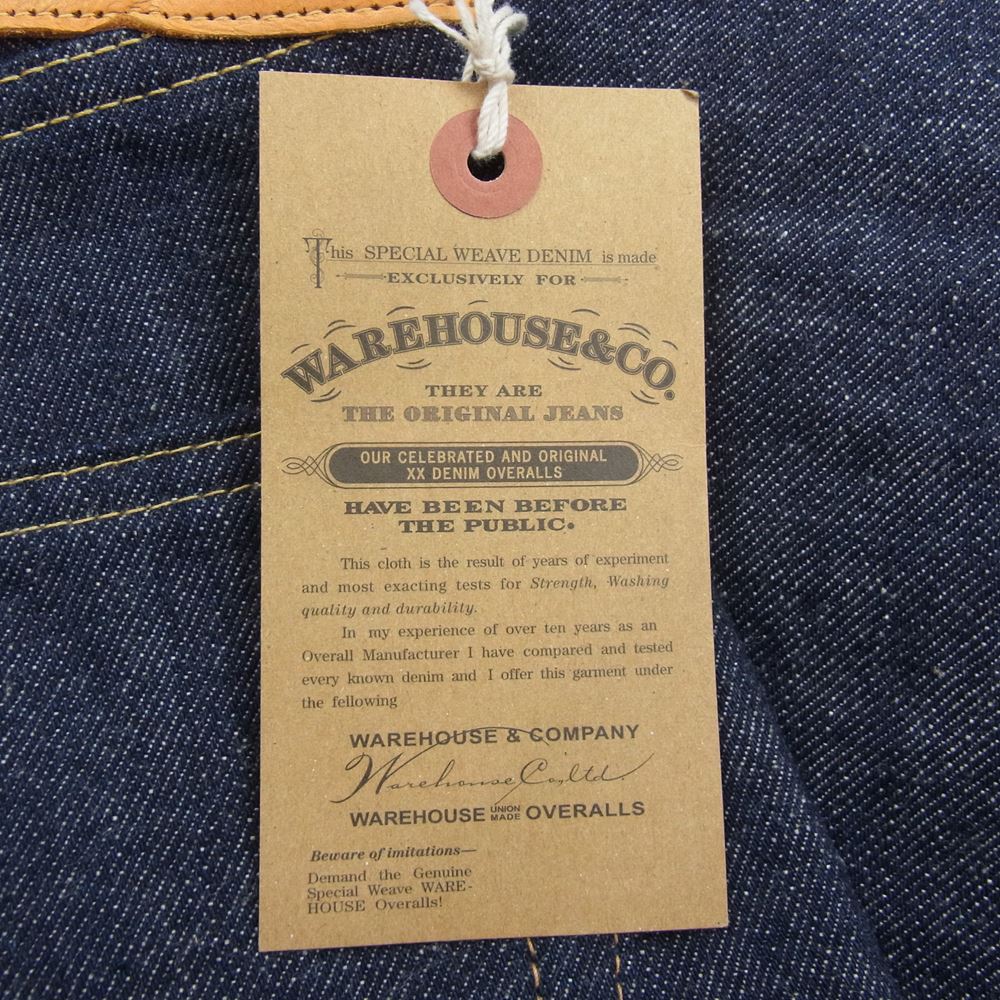 WAREHOUSE ウエアハウス 1003XX(1000XX) 1941 MODEL DEAD STOCK BLUE デッドストックブルー セルビッジ デニム パンツ  インディゴブルー系 31【新古品】【未使用】【中古】