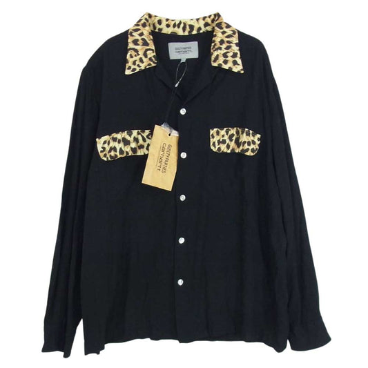WACKO MARIA ワコマリア 20AW × Carhartt カーハート TWO-TONE 50'S SHIRT 長袖 シャツ レオパード ブラック系 L【中古】