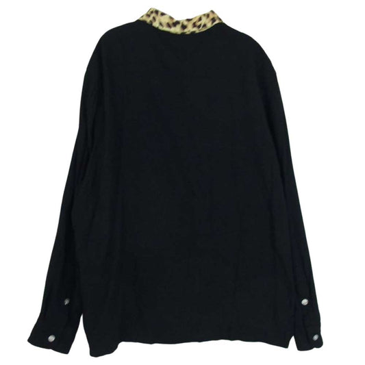 WACKO MARIA ワコマリア 20AW × Carhartt カーハート TWO-TONE 50'S SHIRT 長袖 シャツ レオパード ブラック系 L【中古】