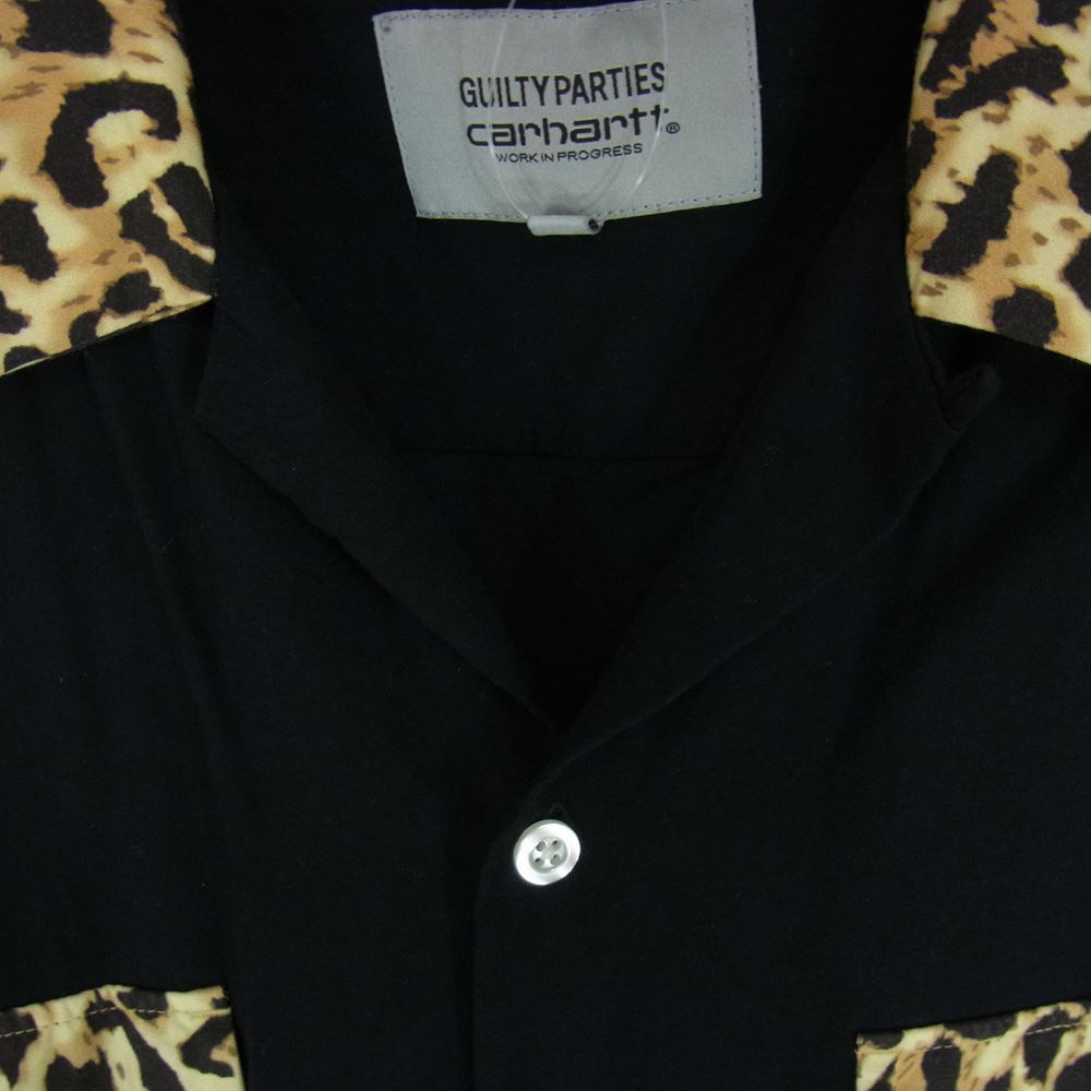 WACKO MARIA ワコマリア 20AW × Carhartt カーハート TWO-TONE 50'S SHIRT 長袖 シャツ レオパード ブラック系 L【中古】