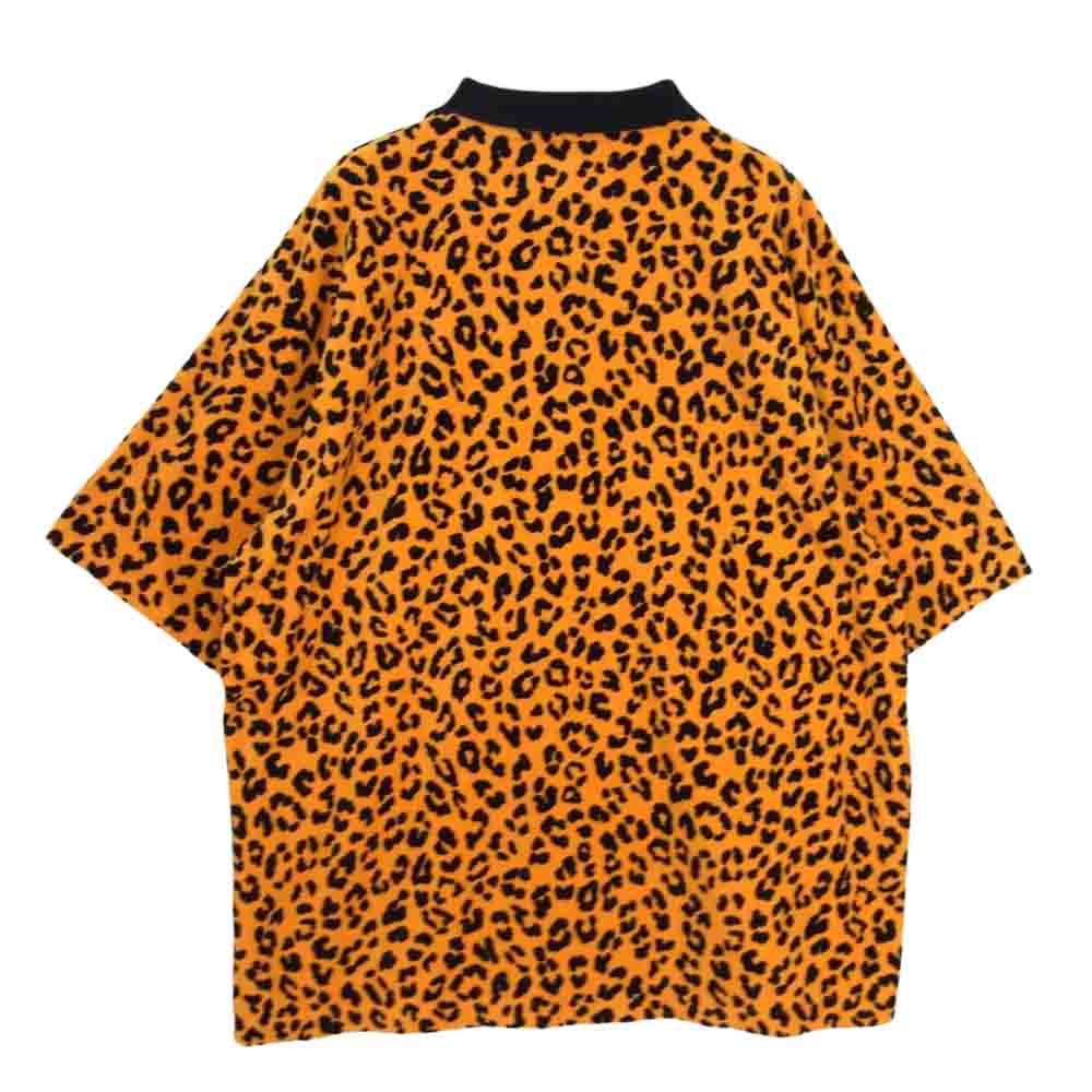 WACKO MARIA ワコマリア 22SS 22SS-WMC-PS02 LEOPARD VELOUR POLO SHIRT レオパード ベロア ポロ シャツ 半袖 オレンジ系 L【中古】