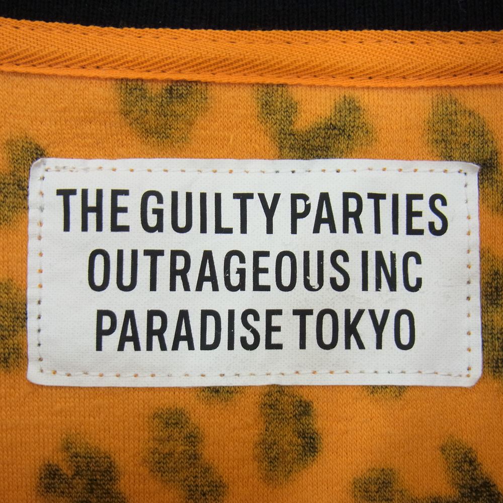 WACKO MARIA ワコマリア 22SS 22SS-WMC-PS02 LEOPARD VELOUR POLO SHIRT レオパード ベロア ポロ シャツ 半袖 オレンジ系 L【中古】