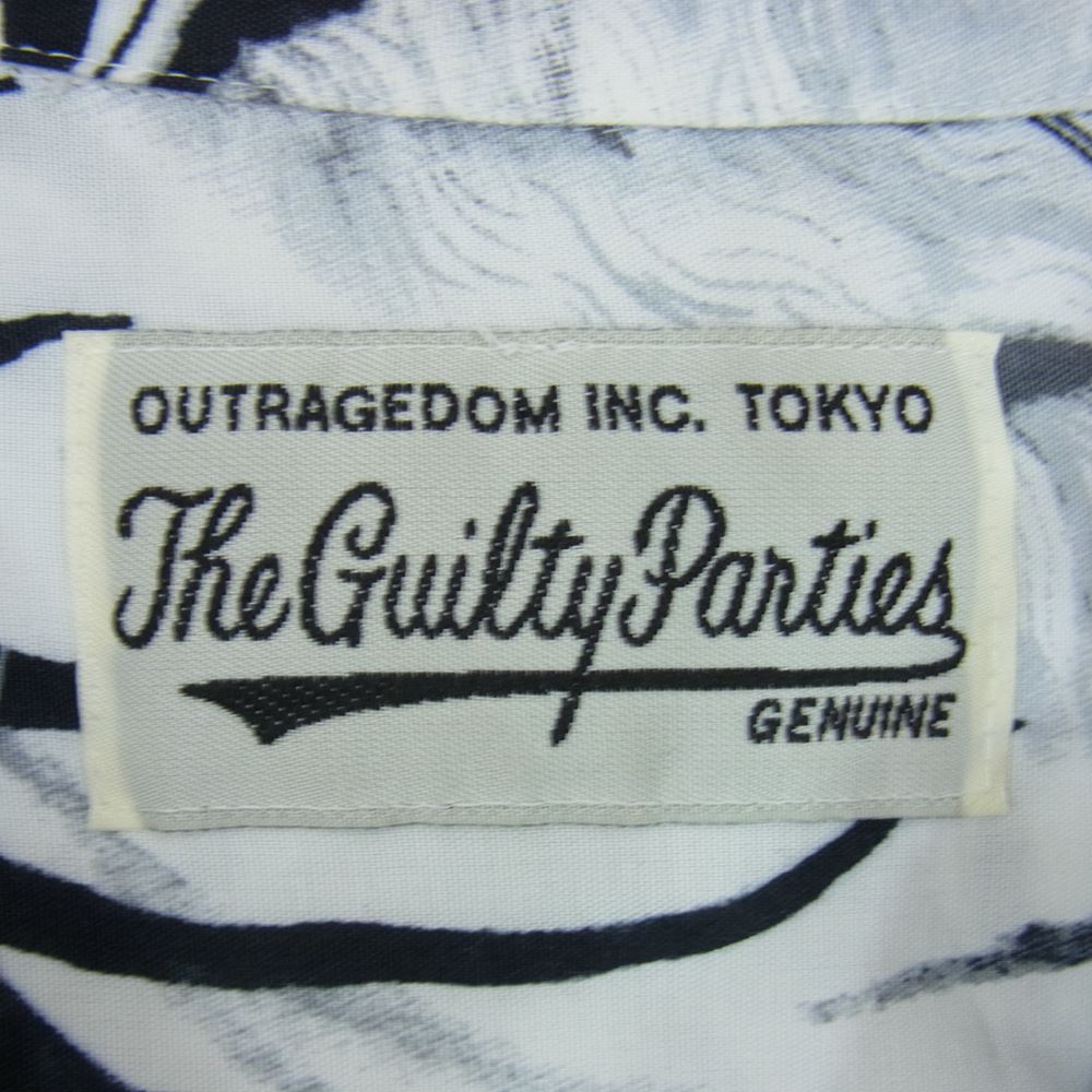 WACKO MARIA ワコマリア 21AW TIMILEHI-WM-HI25 × TIMLEHI ティムリーハイ HAWAIIAN SHIRT ハワイアン シャツ アロハ 長袖 白虎 ホワイト系 L【中古】