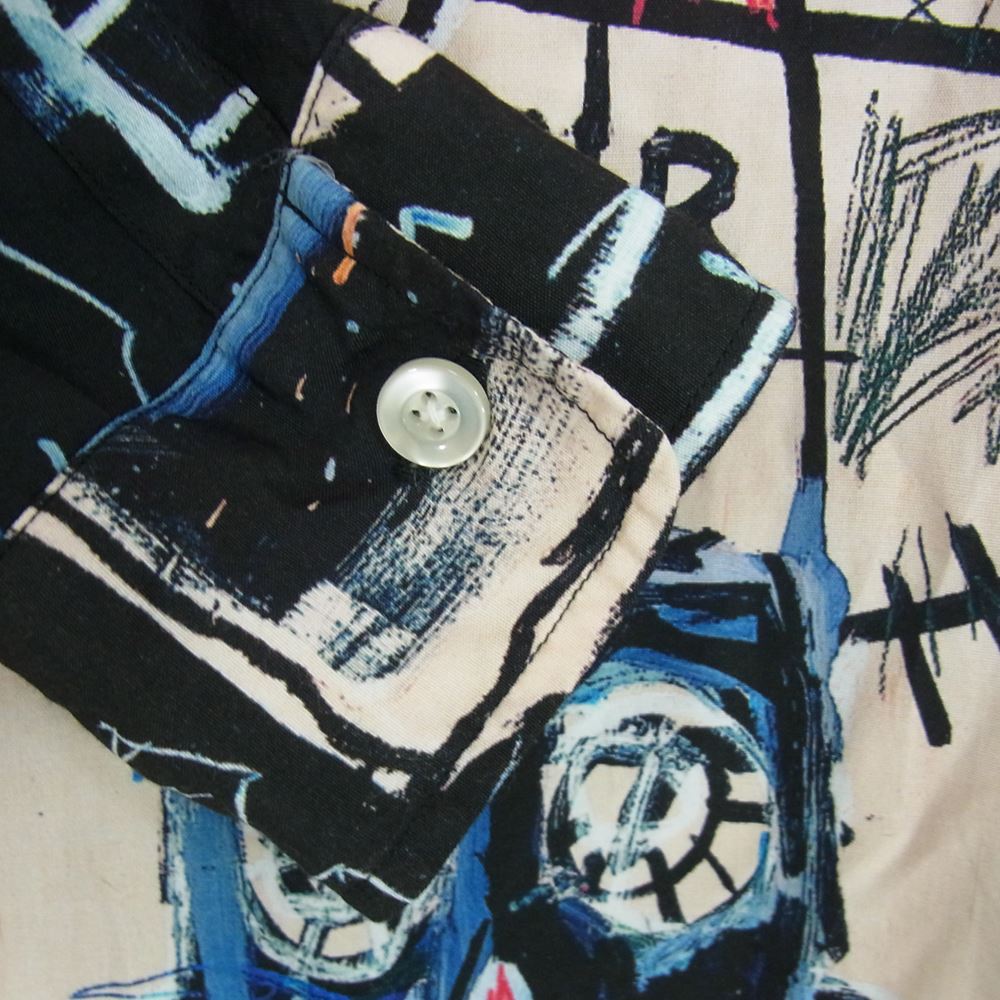 WACKO MARIA ワコマリア 22AW BASQUIAT-WM-HI09 × JEAN-MICHEL BASQUIAT ジーンマイケル バスキア HAWAIIAN SHIRT ハワイアン シャツ 長袖 ベージュ系 M【中古】