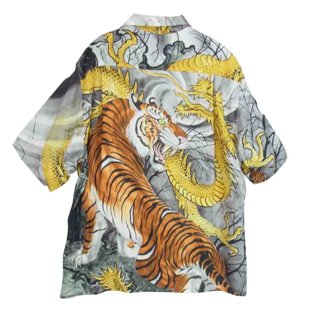WACKO MARIA ワコマリア TIMILEHI-WM-HI28 × TIM LEHI ティムリーハイ HAWAIIAN SHIRT ハワイアン シャツ アロハ 半袖 龍虎 マルチカラー系 L【中古】