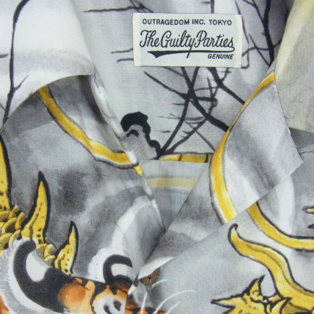 WACKO MARIA ワコマリア TIMILEHI-WM-HI28 × TIM LEHI ティムリーハイ HAWAIIAN SHIRT ハワイアン シャツ アロハ 半袖 龍虎 マルチカラー系 L【中古】
