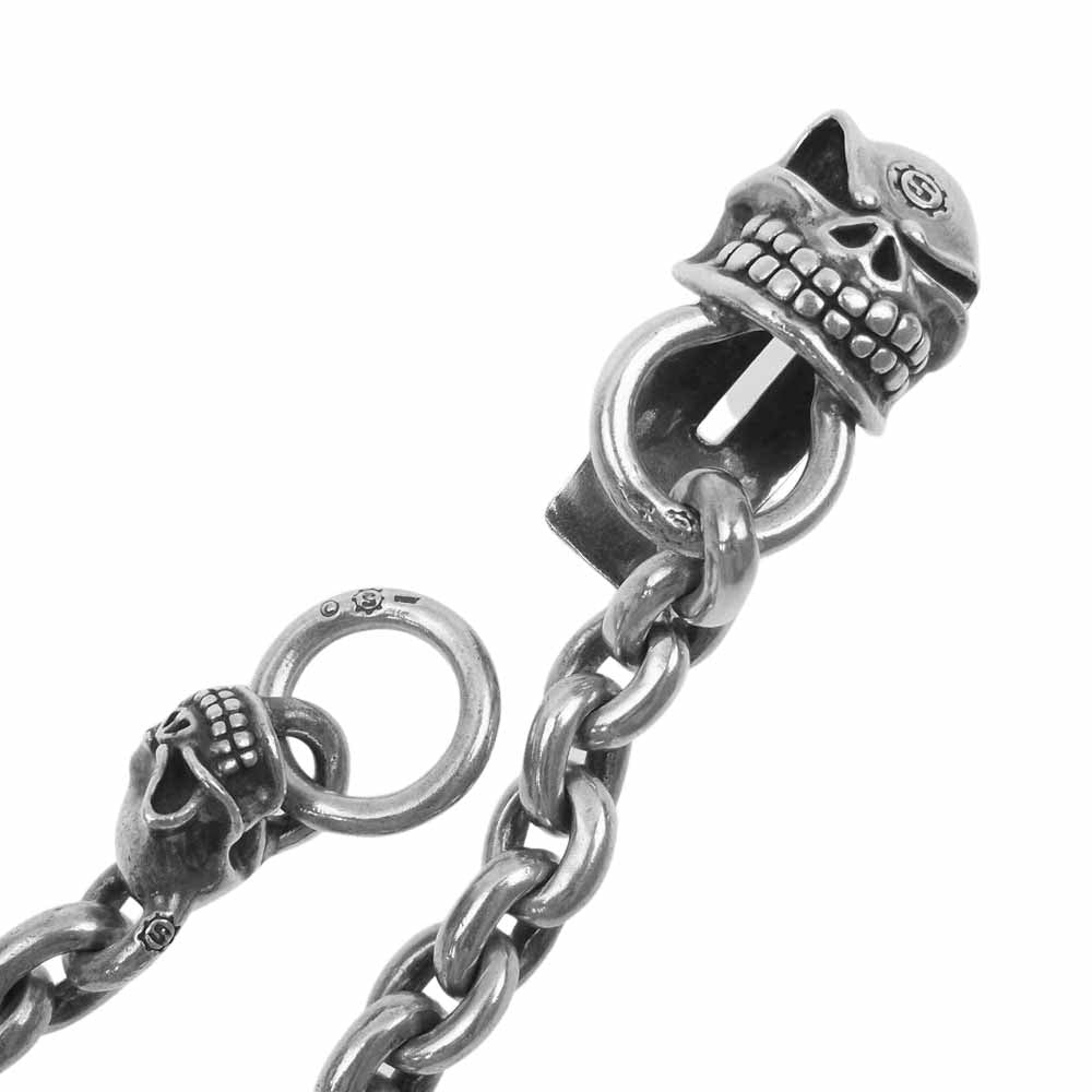 STARLIN GEAR スターリンギア ベーシックリンク 2スカル フレーミングスケルトンキー パンチャーキーパー ウォレットチェーン シルバー系【中古】
