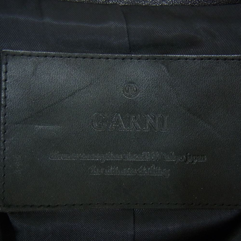 GARNI ガルニ GW10019 カウレザー スカルジップ リブ ブルゾン ブラック系 L【中古】