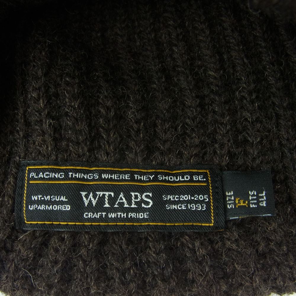WTAPS ダブルタップス 162MYDT-HT15 BEANIE 04 ビーニー ニット キャップ ウール ダークブラウン系 F【中古】