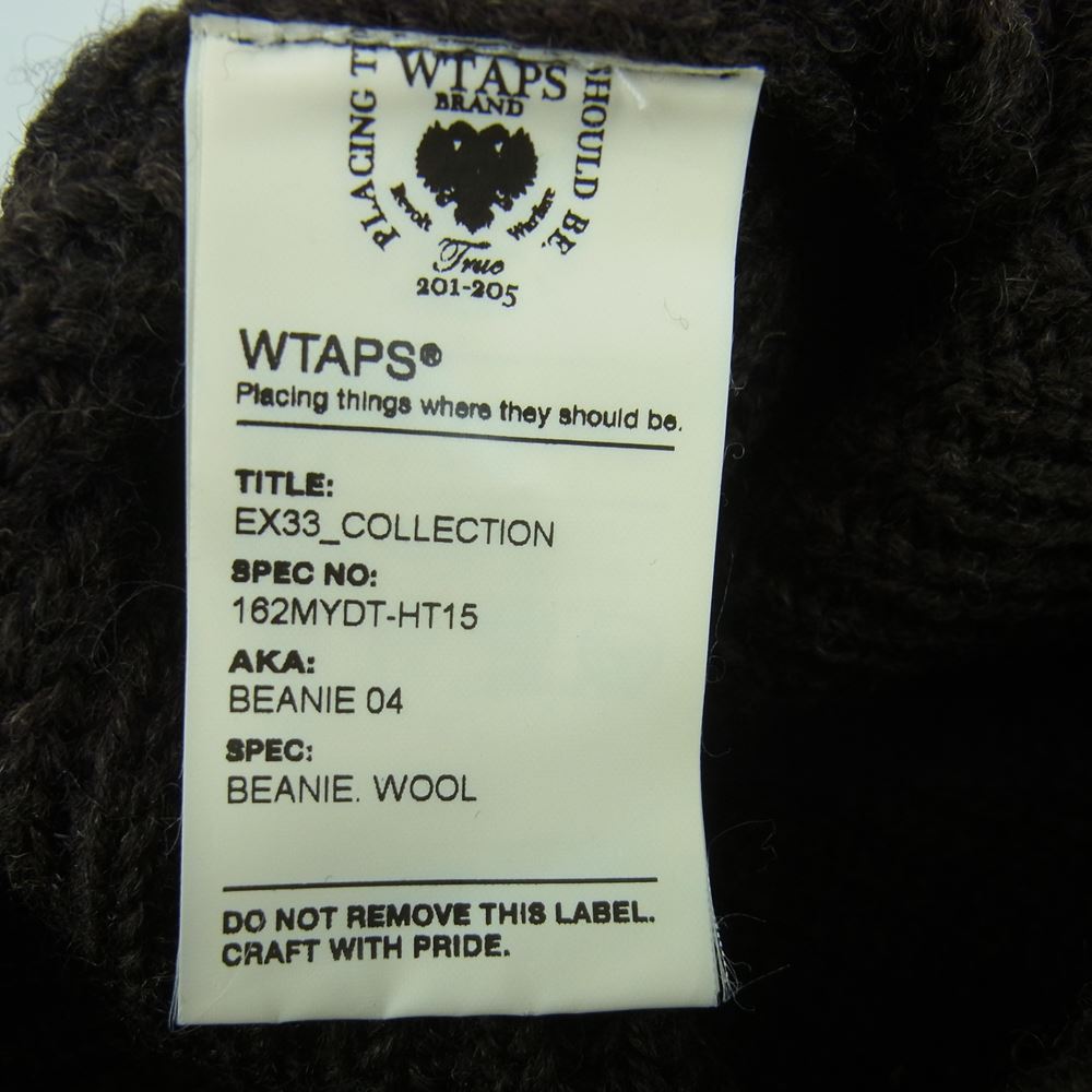WTAPS ダブルタップス 162MYDT-HT15 BEANIE 04 ビーニー ニット キャップ ウール ダークブラウン系 F【中古】