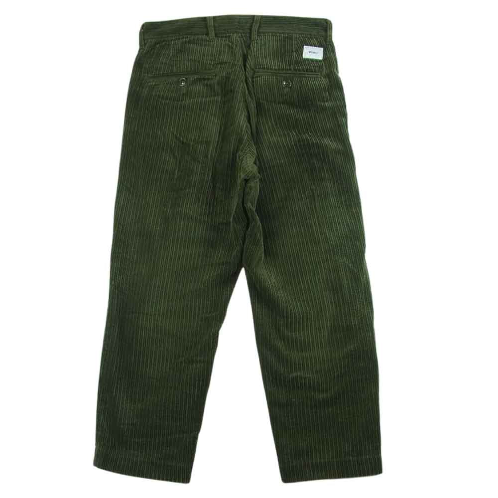 WTAPS ダブルタップス 19AW 192TQDT-PTM03 TUCK 02 TROUSERS COTTON CORDUROY タック トラウザーズ コーデュロイ コットン パンツ グリーン系 01【中古】