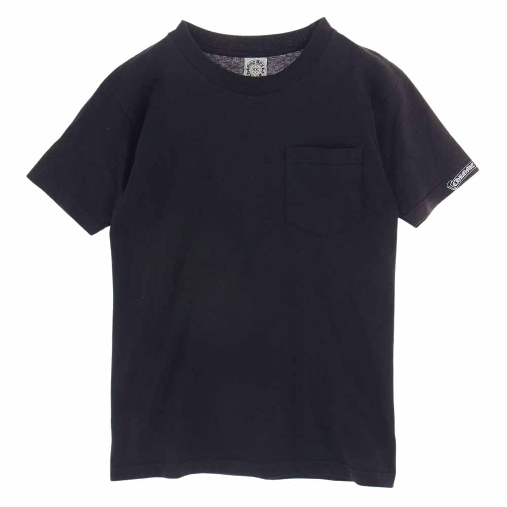 CHROME HEARTS クロムハーツ（原本無） GALF スクロールラベルプリント ポケット  Tシャツ ブラック系 S【中古】