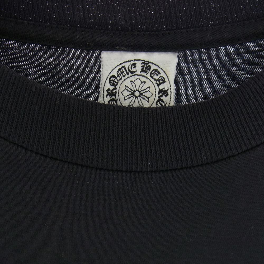 CHROME HEARTS クロムハーツ（原本無） GALF スクロールラベルプリント ポケット  Tシャツ ブラック系 S【中古】