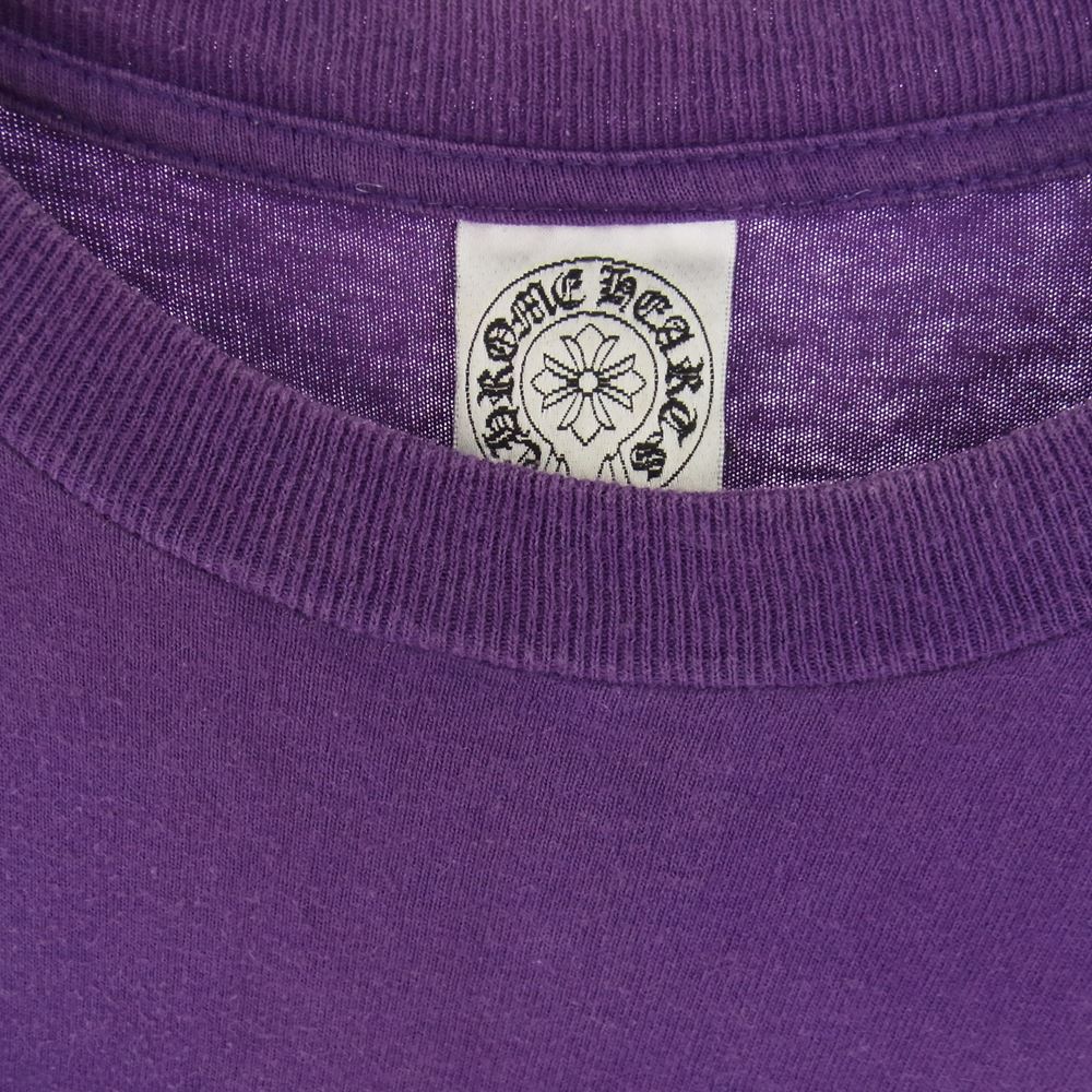 CHROME HEARTS クロムハーツ（原本無） スクロールラベル バックプリント ポケット Tシャツ パープル系 S【中古】