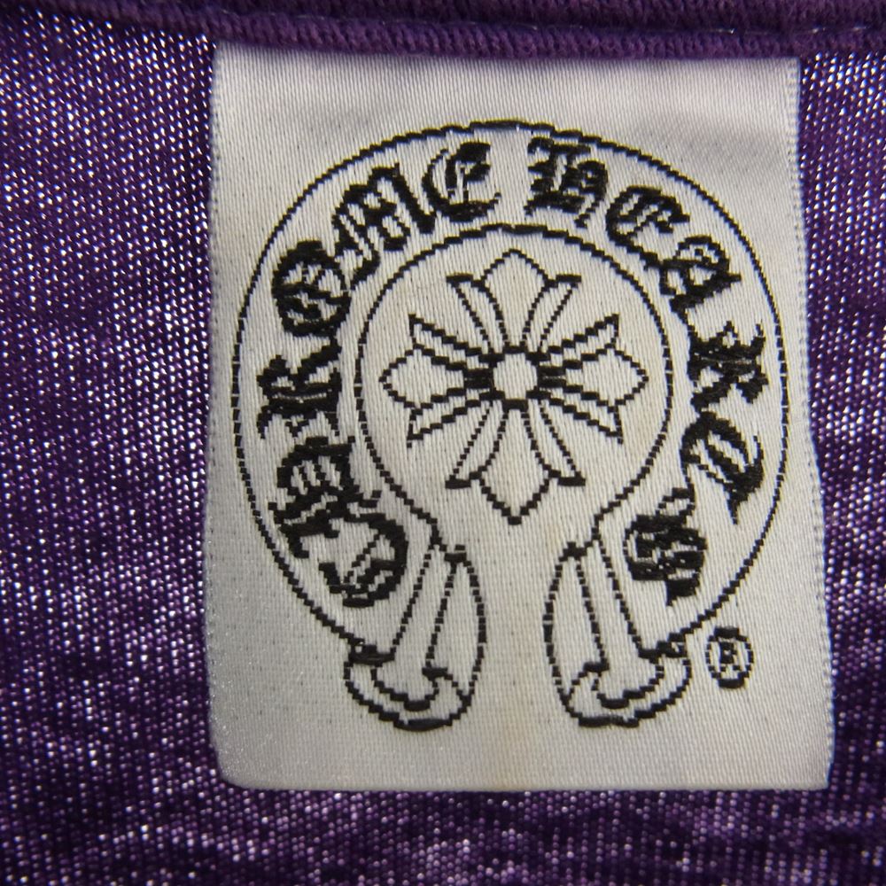CHROME HEARTS クロムハーツ（原本無） スクロールラベル バックプリント ポケット Tシャツ パープル系 S【中古】