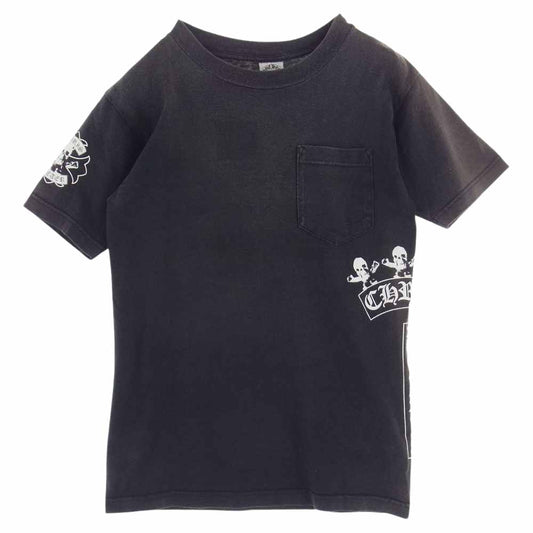 CHROME HEARTS クロムハーツ（原本無） FOTI フォティ プリント ポケット  Tシャツ ブラック系 S【中古】