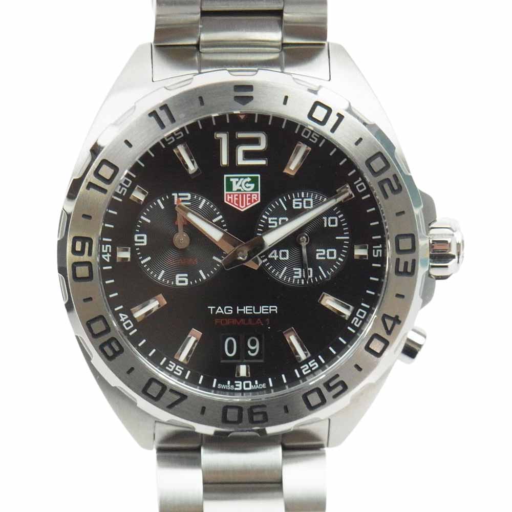 TAG HEUER タグホイヤー WAZ111A フォーミュラ1 ブラック文字盤 SS クォーツ 腕時計 ウォッチ ブラック系 シルバー系【中古】