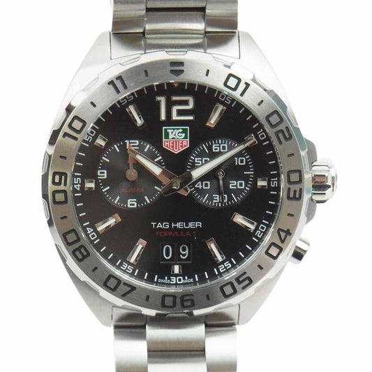 TAG HEUER タグホイヤー WAZ111A フォーミュラ1 ブラック文字盤 SS クォーツ 腕時計 ウォッチ ブラック系 シルバー系【中古】