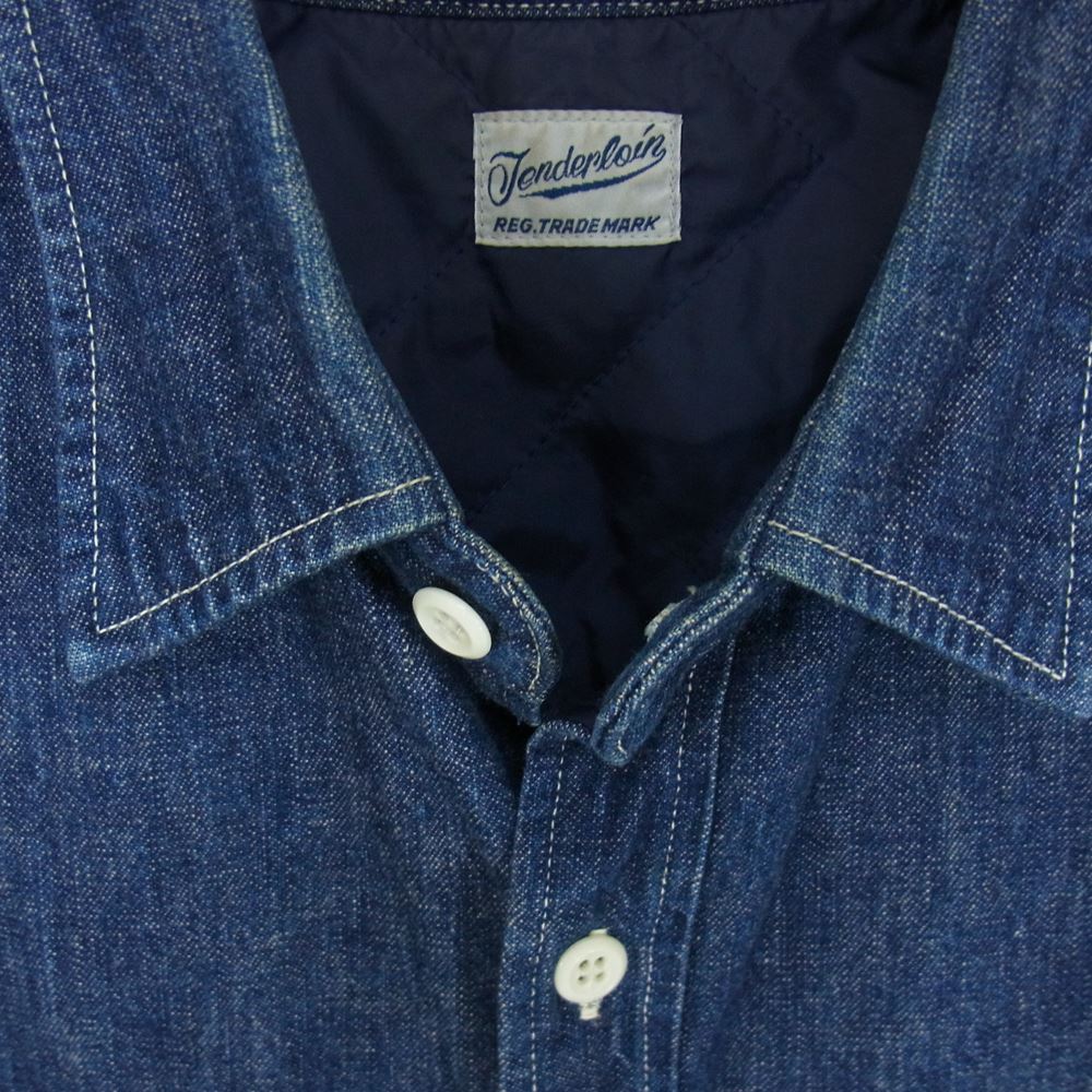 TENDERLOIN テンダーロイン T-DENIM LINING SHT ライニング キルティング デニム シャツ インディゴブルー系 M【中古】