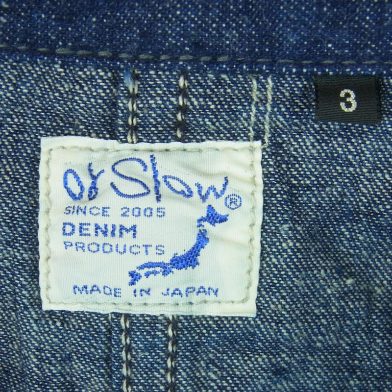 orSlow オアスロウ カバーオール denim jacket デニム ジャケット コットン 日本製 インディゴブルー系 3【中古】