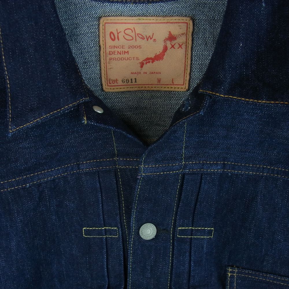 orSlow オアスロウ 6011 denim jacket 1st タイプ デニム ジャケット コットン 日本製 インディゴブルー系 XS【中古】