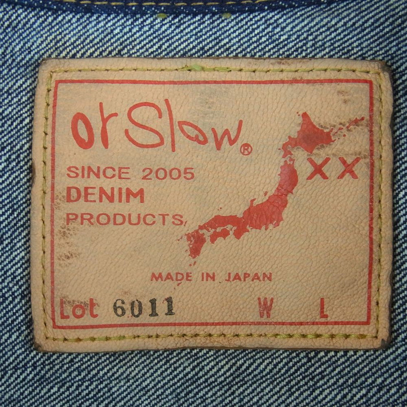 orSlow オアスロウ 6011 denim jacket 1st タイプ デニム ジャケット コットン 日本製 インディゴブルー系 XS【中古】