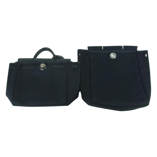 HERMES エルメス エール バッグ アド PM 口D刻印 2WAY リュック フランス製 ブラック系【中古】