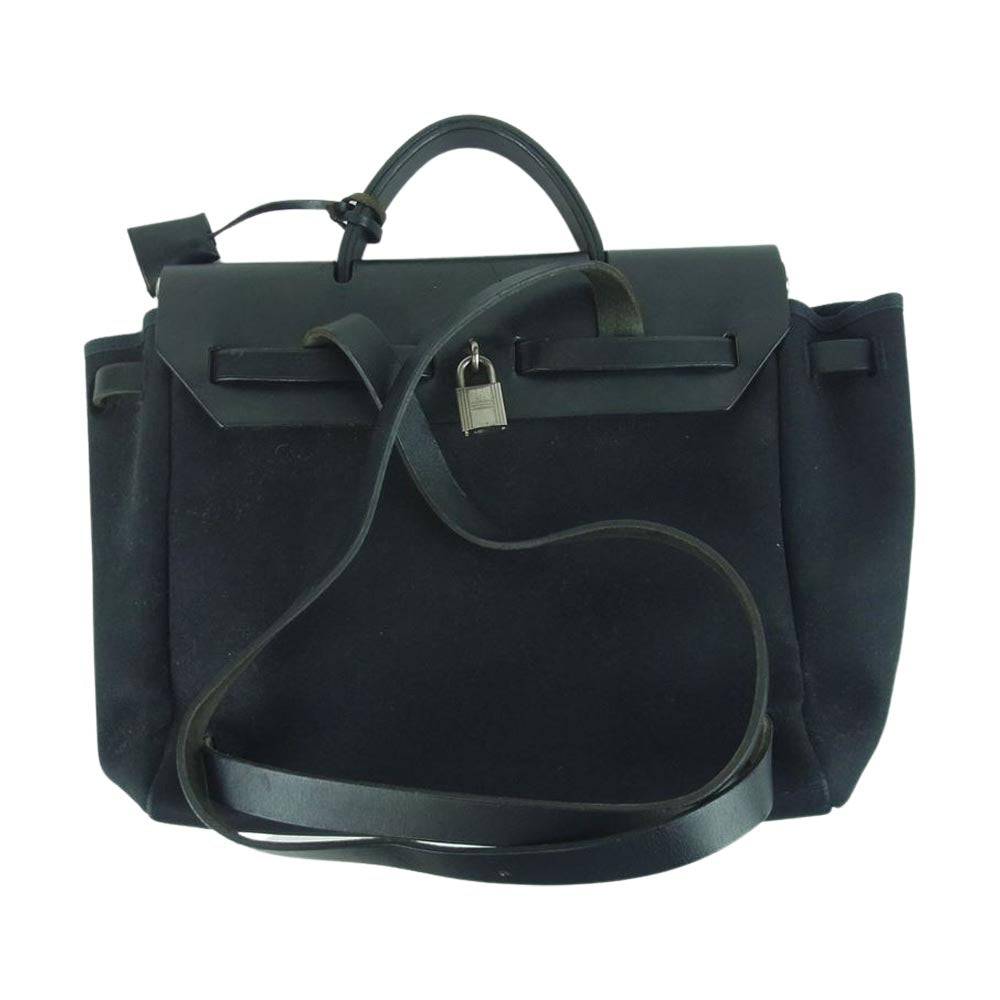HERMES エルメス エール バッグ アド PM 口D刻印 2WAY リュック フランス製 ブラック系【中古】