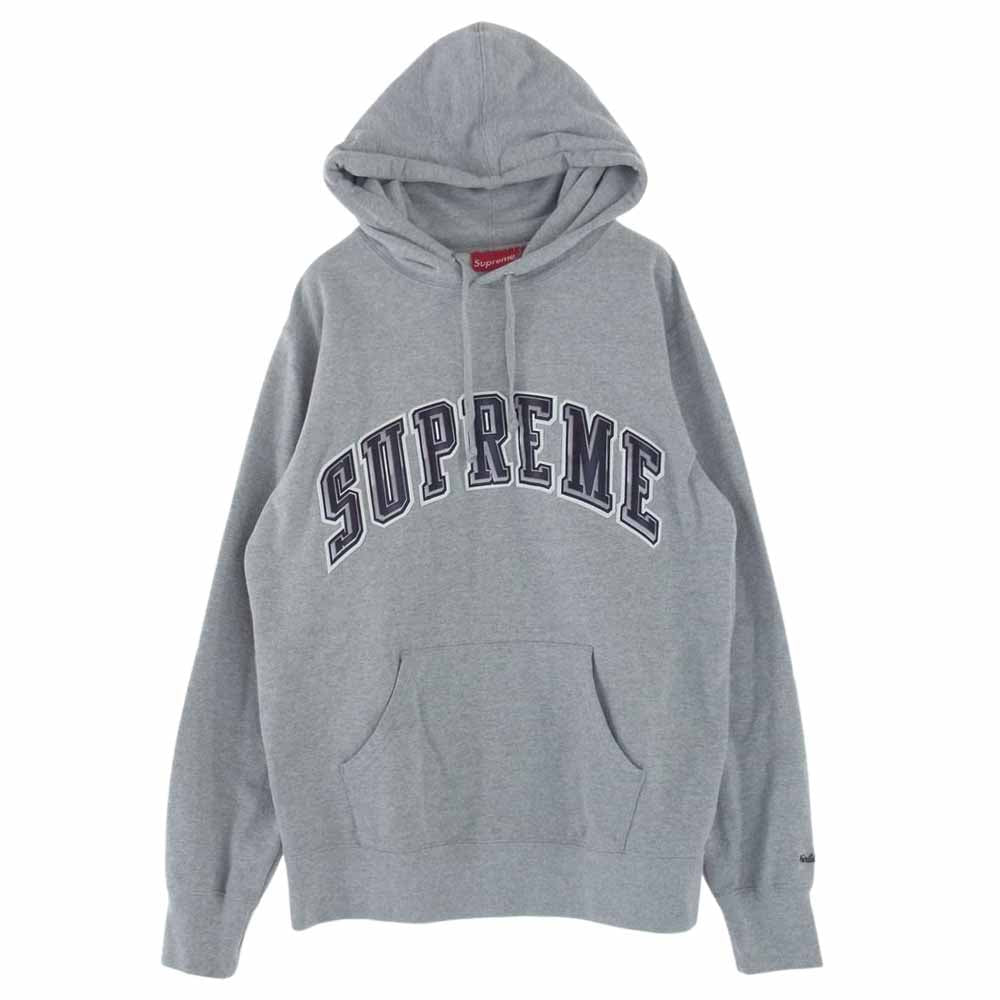 Supreme シュプリーム 15SS Chrome Arc Hooded Sweatshirt クローム アーチ ロゴ フーデッド スウェット プルオーバ― パーカー グレー系 M【中古】
