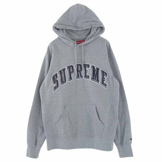 Supreme シュプリーム 15SS Chrome Arc Hooded Sweatshirt クローム アーチ ロゴ フーデッド スウェット プルオーバ― パーカー グレー系 M【中古】