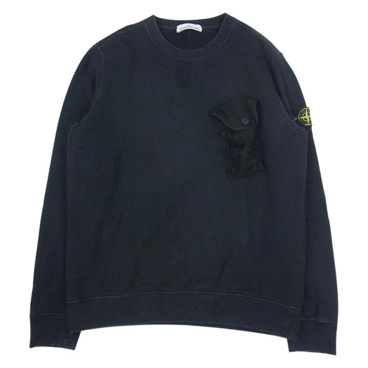 STONE ISLAND ストーンアイランド 21AW 751560419 POCKET DETAIL CREW SWEAT ポケット クルーネック スウェット ブラック系 L【中古】