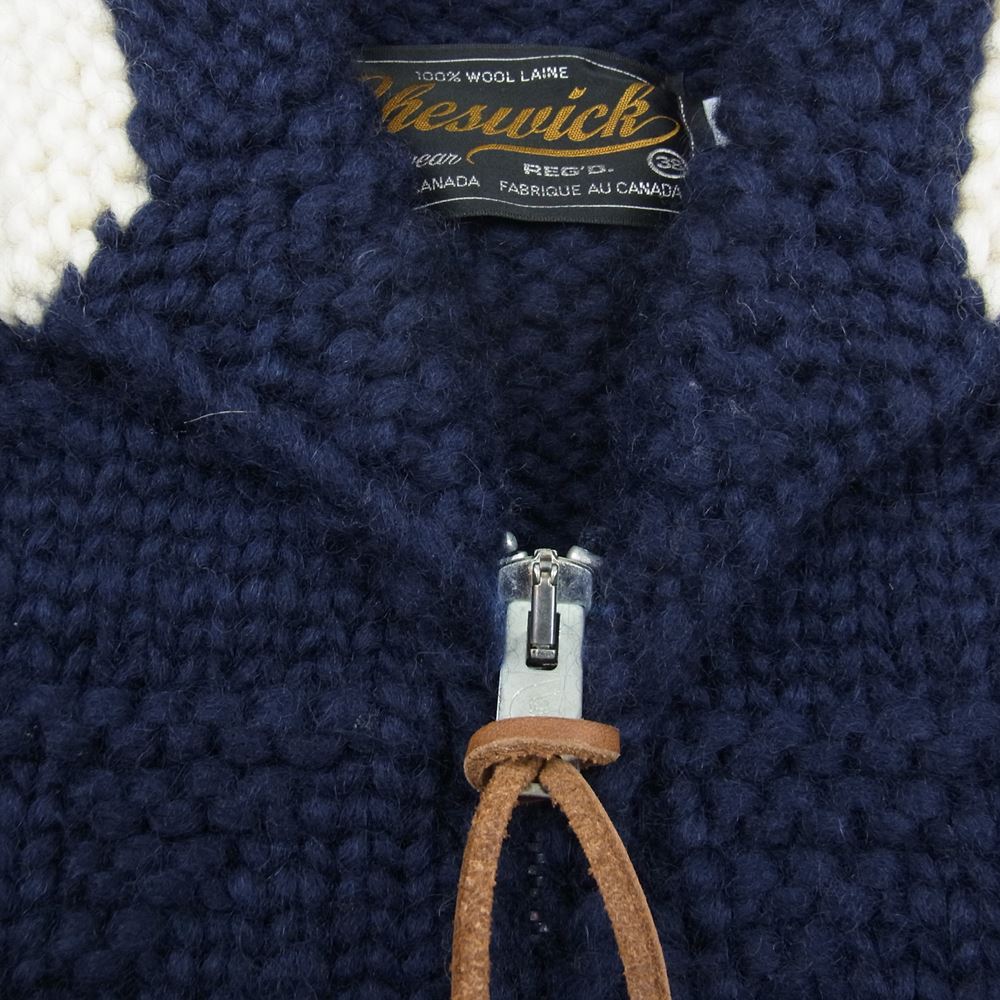 CHESWICK チェスウィック カウチン ニット セーター ネイビー系 38【中古】