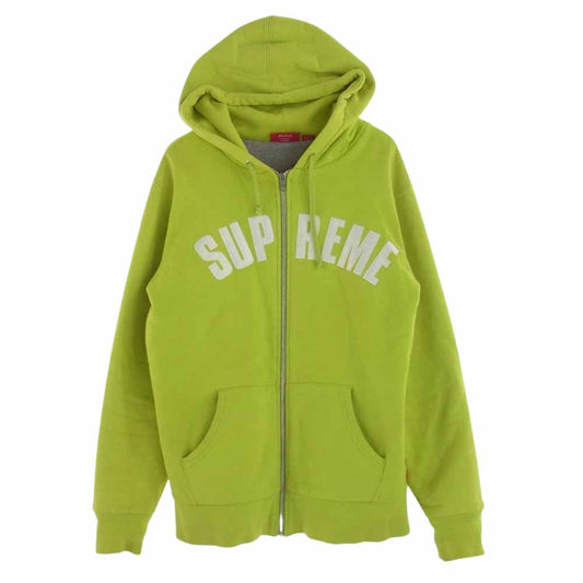 Supreme シュプリーム 12AW Arc Logo Thermal Zip Up アーチ ロゴ サーマル ジップアップ パーカー  ライトグリーン系 M【中古】