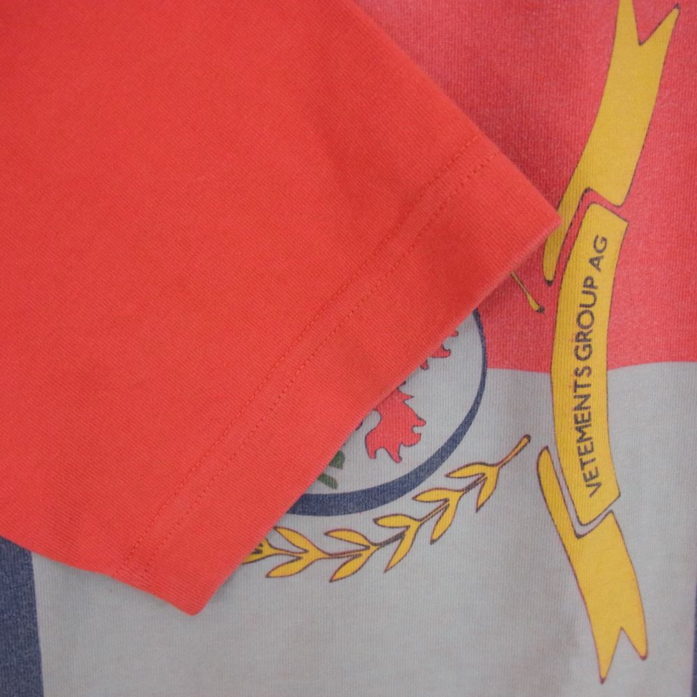VETEMENTS ヴェトモン 18SS MSS18TR45 国内正規品 × TOMMY HILFIGER トミーヒルフィガー Oversized L/S Tee オーバーサイズ 長袖 Tシャツ  レッド系 S【中古】