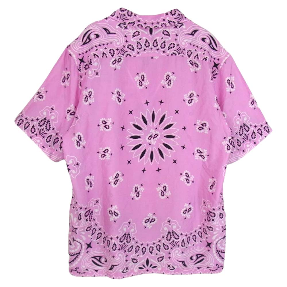 Supreme シュプリーム 21SS Bandana Silk S/S Shirt バンダナ シルク 半袖 シャツ ピンク系 L【中古】