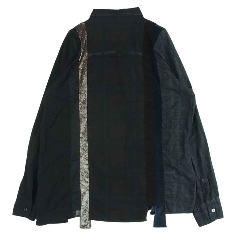 リビルドバイニードルズ 7 Cuts Flannel Shirt Inserted 4 Cluths セブン カット 再構築 フランネル 長袖 シャツ ブラック系 グレー系 ブラウン系 S【中古】