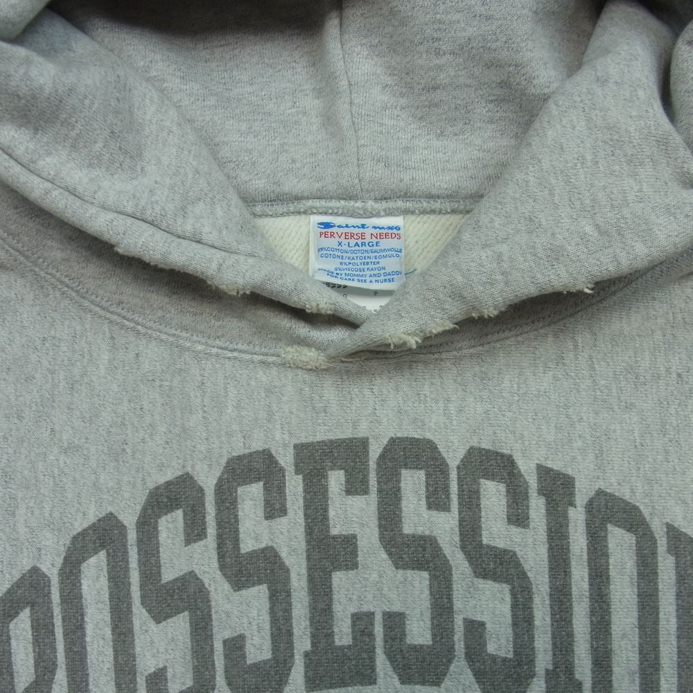 SAINT MICHAEL セントマイケル SM-A22-0000-024 HOODIE POSSESION プルオーバー フーディー パーカー グレー系 XL【中古】