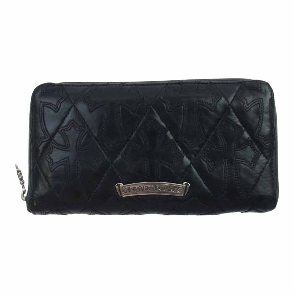 CHROME HEARTS クロムハーツ（原本無） REC F ZIP セメタリー キルティング ラウンドジップ ウォレット ブラック系【中古】