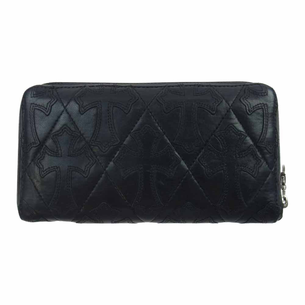CHROME HEARTS クロムハーツ（原本無） REC F ZIP セメタリー キルティング ラウンドジップ ウォレット ブラック系【中古】