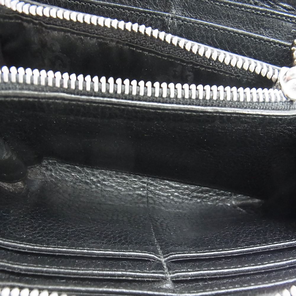 CHROME HEARTS クロムハーツ（原本無） REC F ZIP セメタリー キルティング ラウンドジップ ウォレット ブラック系【中古】