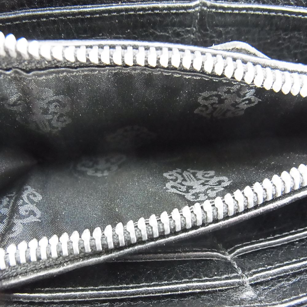 CHROME HEARTS クロムハーツ（原本無） REC F ZIP セメタリー キルティング ラウンドジップ ウォレット ブラック系【中古】
