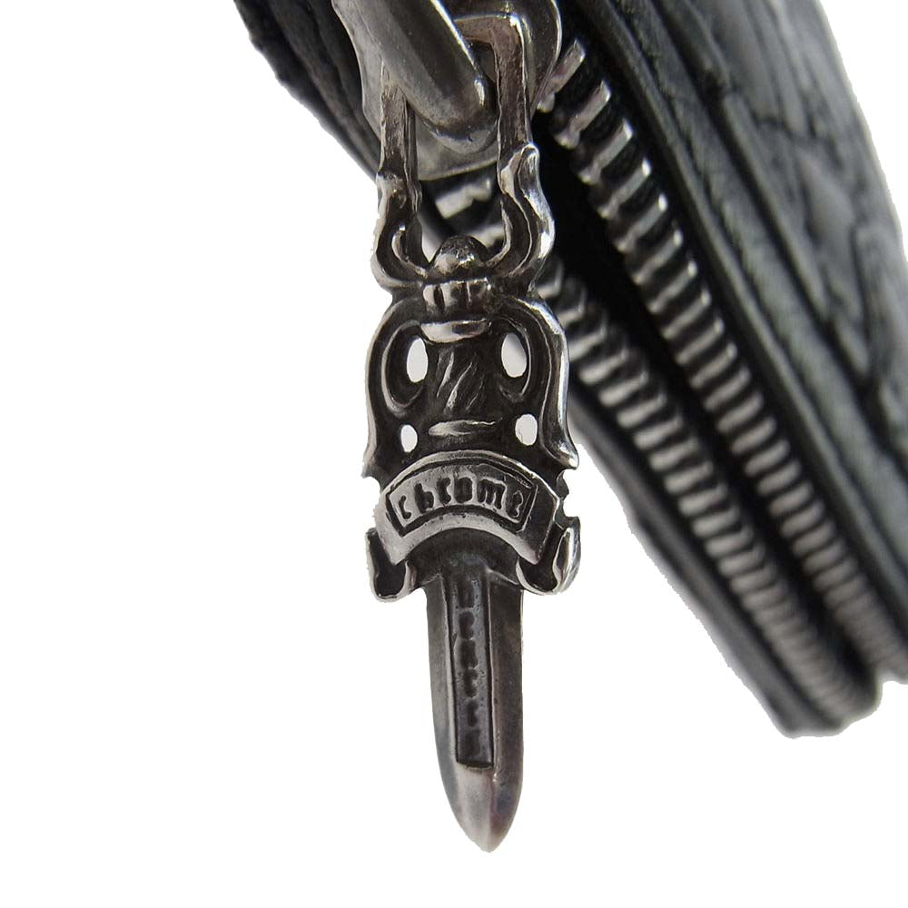 CHROME HEARTS クロムハーツ（原本無） REC F ZIP セメタリー キルティング ラウンドジップ ウォレット ブラック系【中古】