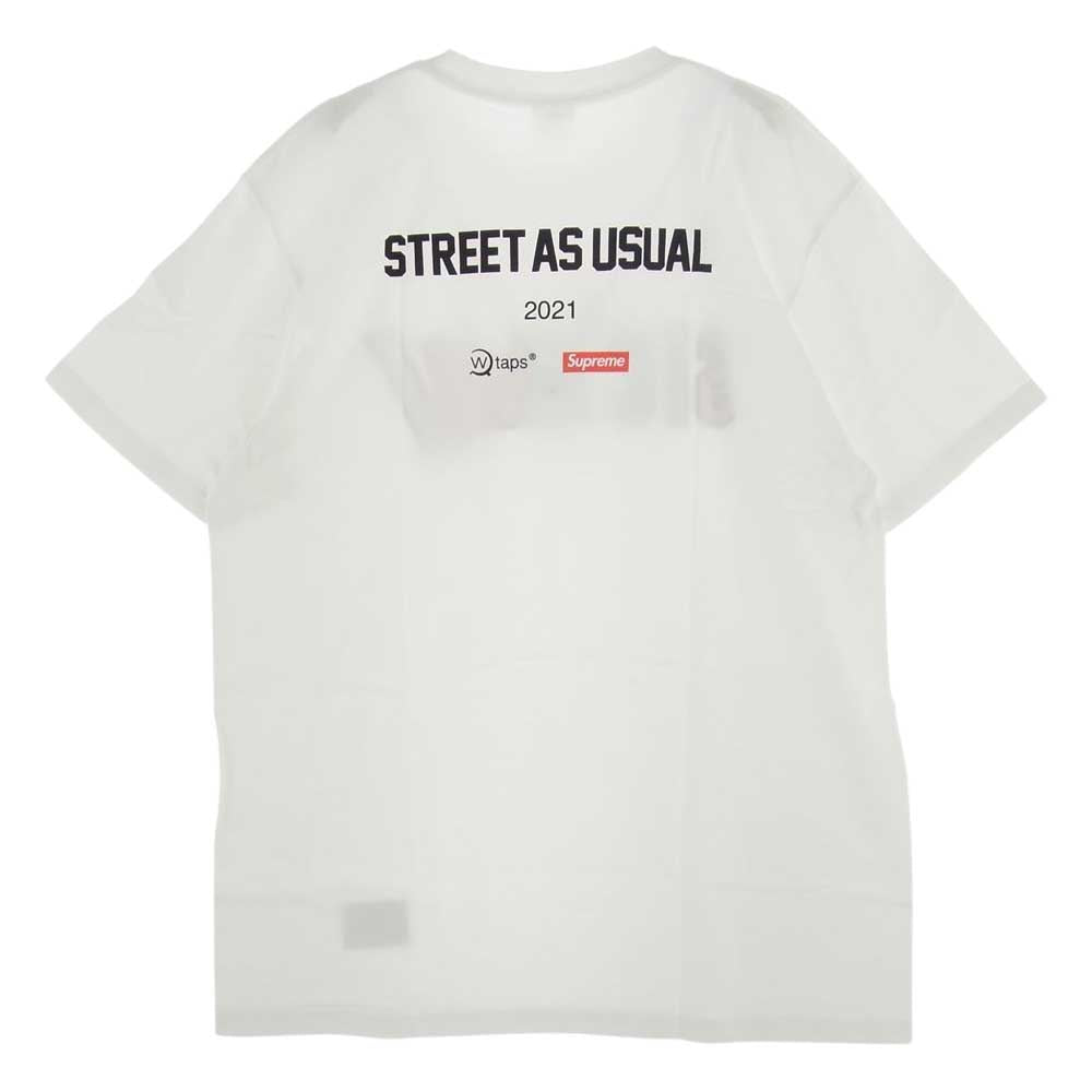 Supreme シュプリーム × WTAPS ダブルタップス 21AW Sic'em! Tee シリエム プリント Tシャツ ホワイト系 L【新古品】【未使用】【中古】
