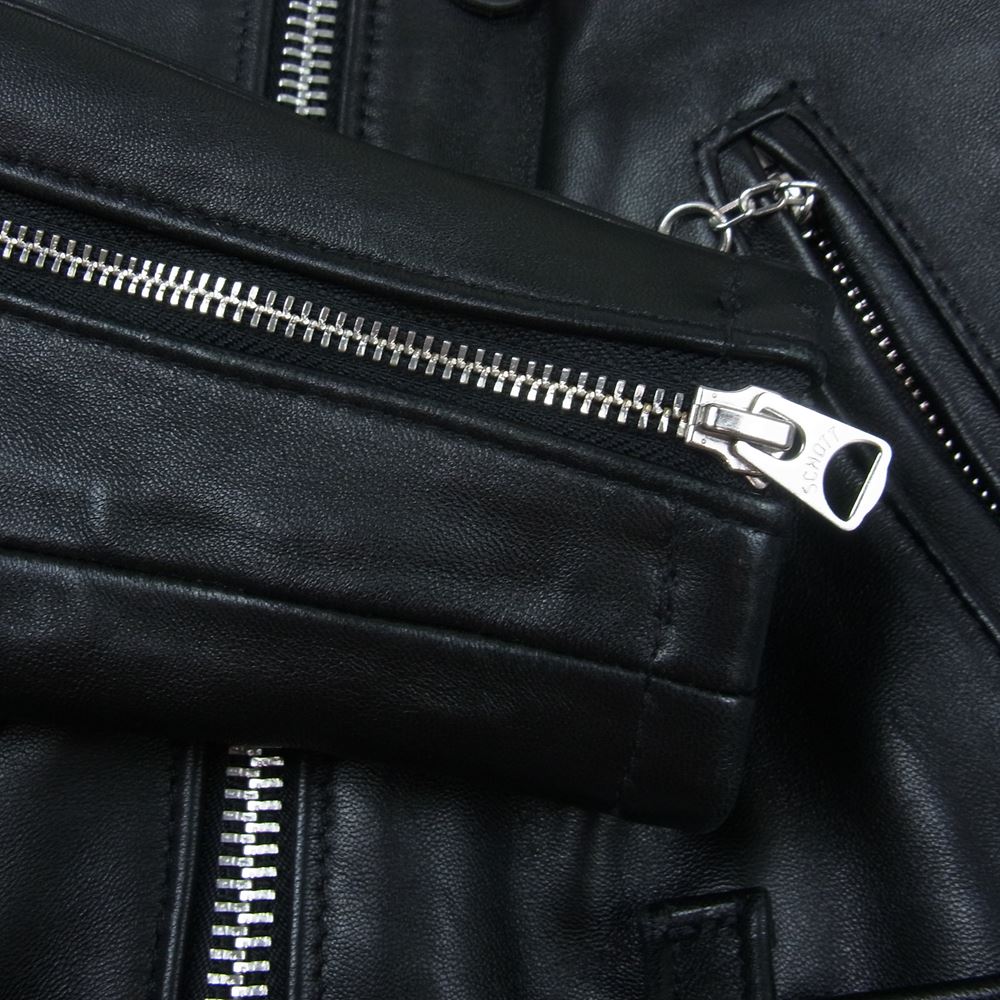 schott ショット 7197 218W Womens LAMB ONESTAR ラム ワンスター ダブルライダース ジャケット ブラック系 XS【中古】