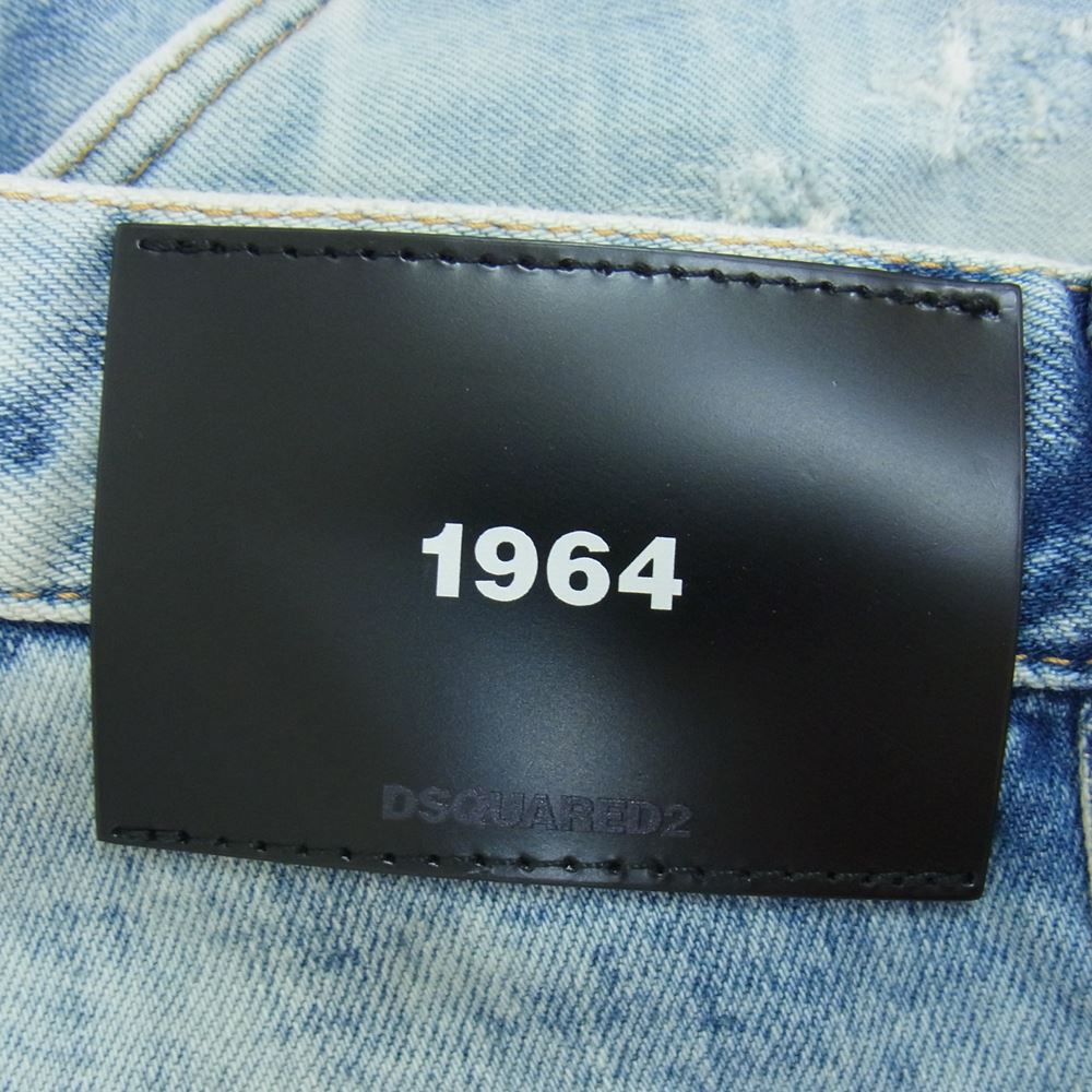 DSQUARED2 ディースクエアード S74LB0747 S30663 Skater Jean スケーター クラッシュ ダメージ加工 デニムパンツ インディゴブルー系 46【中古】