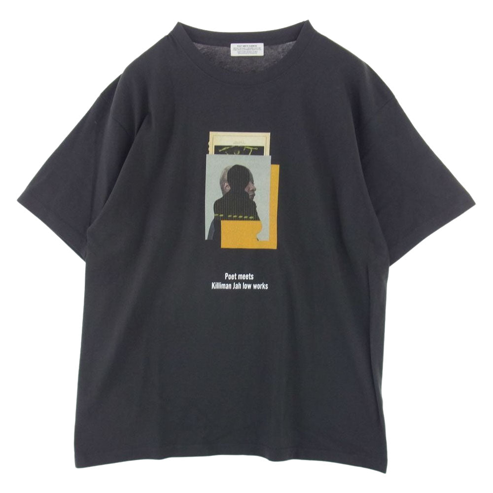 ポエトミーツダブワイズ KILLIMAN JAH LOW WORKS COLLAGE 1 インクジェットプリント 半袖 Ｔシャツ ダークグレー系 XL【美品】【中古】
