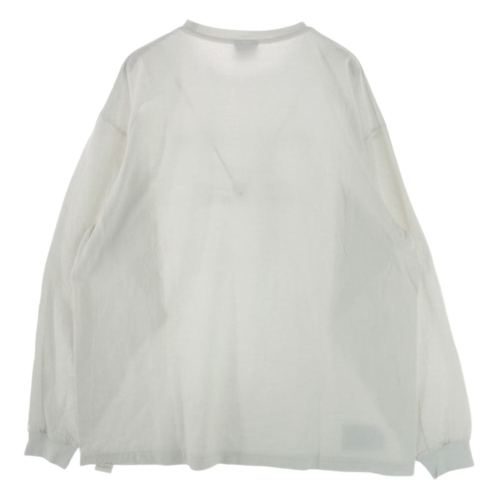 WTAPS ダブルタップス 22SS × 40PCT UPARMORED L/S TEE ロゴ プリント ロンT ロング スリーブ Tシャツ カットソー ホワイト系 02【中古】
